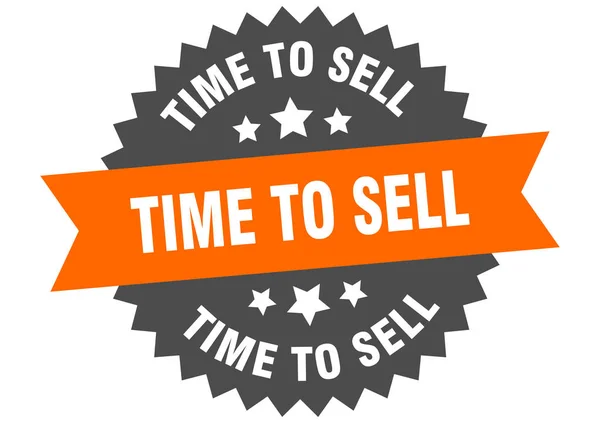 Está na hora de vender. tempo para vender etiqueta banda circular. tempo redondo para vender adesivo —  Vetores de Stock