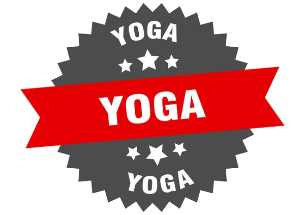 Знак йоги. Круговой лейбл йоги. круглая наклейка для йоги — стоковый вектор