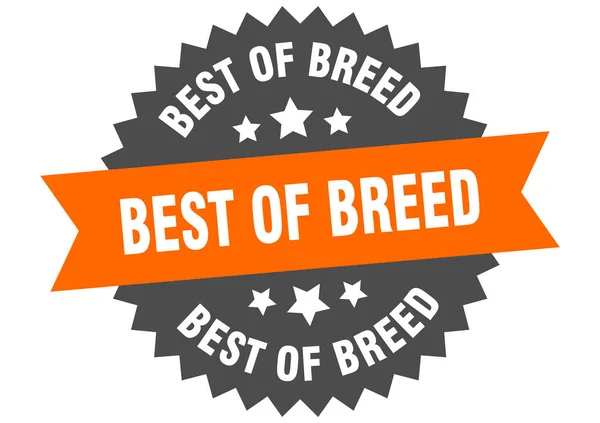 Best of breed sign. best of breed circular band label. round best of breed sticker — Stock Vector