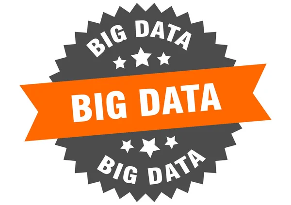 Panneau Big Data. étiquette Big Data bande circulaire. autocollant rond big data — Image vectorielle