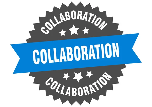 İşbirliği işareti. İşbirliği dairesel bant etiketi. yuvarlak işbirliği etiketi — Stok Vektör