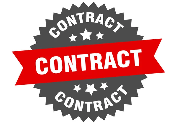 Signature du contrat. contrat circulaire label de bande. autocollant contrat rond — Image vectorielle