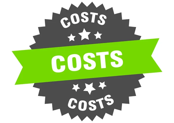 Firma de costos. cuesta etiqueta de banda circular. pegatina de costes redondos — Archivo Imágenes Vectoriales