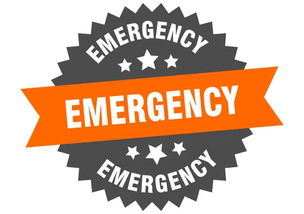 Señal de emergencia. etiqueta de banda circular de emergencia. pegatina de emergencia redonda — Archivo Imágenes Vectoriales