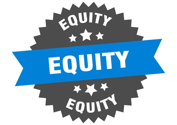 Segno di equità. etichetta circolare equity band. adesivo rotondo equità — Vettoriale Stock