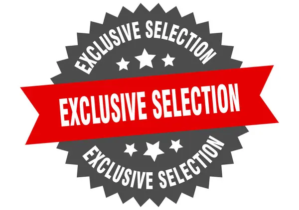 Exclusief selectieteken. exclusieve selectie circulaire band label. ronde exclusieve selectie sticker — Stockvector
