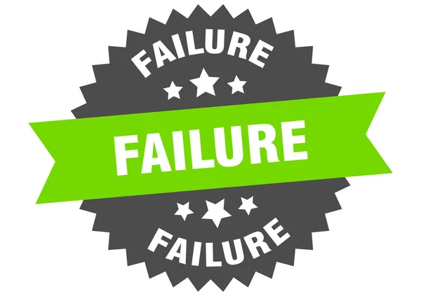 Señal de fracaso. etiqueta de banda circular de fracaso. etiqueta engomada fracaso redondo — Vector de stock