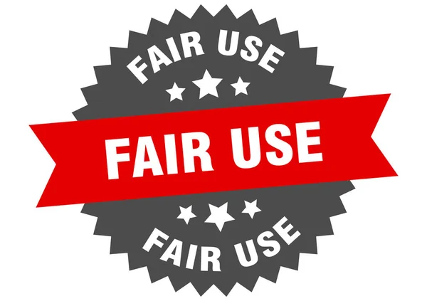 Signo de uso justo. etiqueta de banda circular de uso justo. pegatina redonda de uso justo — Vector de stock