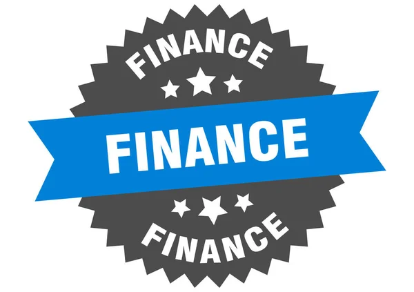 Pénzügyi jel. finanszírozza a körkörös sávcímkét. kerek pénzügyi matrica — Stock Vector