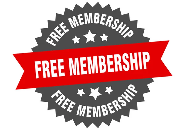 Kostenlose Mitgliedschaft unterzeichnen. kostenlose Mitgliedschaft Kreisband-Etikett. Runde kostenlose Mitgliedschaft Vignette — Stockvektor