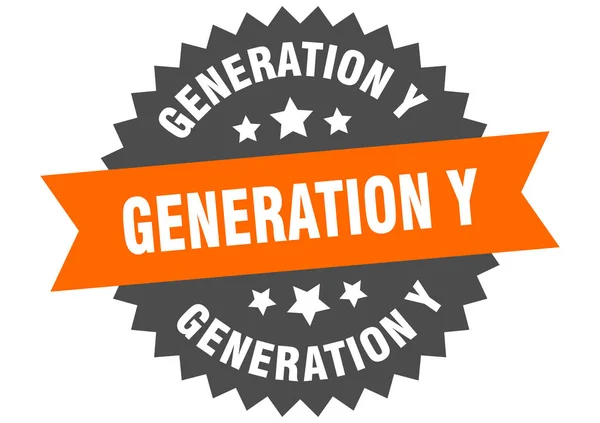 Знак поколения Y. Лейбл Generation y Lar Band. круглое поколение y — стоковый вектор