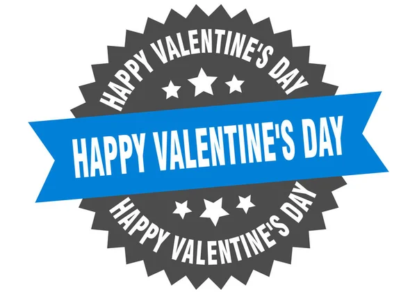 Feliz San Valentín. feliz San Valentín sello de la banda circular. ronda feliz día de San Valentín pegatina — Vector de stock
