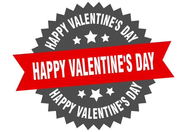 Happy Valentine's day sign. happy Valentine's day circular band label. round happy Valentine's day sticker — Stock Vector