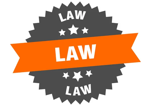 Gesetzeszeichen. Gesetz Kreisband-Etikett. Runde Gesetzesaufkleber — Stockvektor