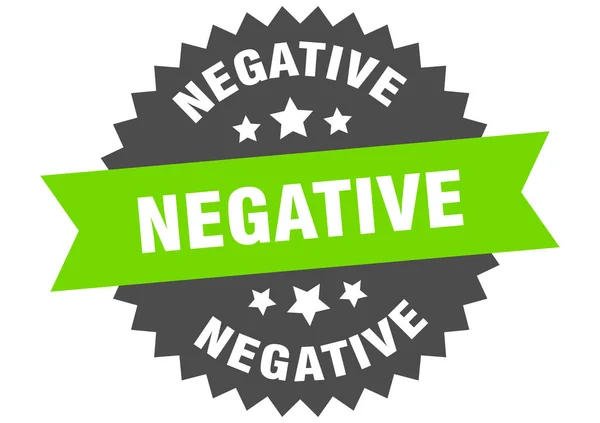 Sinal negativo. etiqueta de banda circular negativa. etiqueta redonda negativa — Vetor de Stock