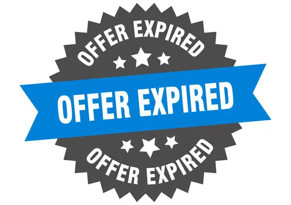 Offer expired sign. offer expired circular band label. round offer expired sticker — 스톡 벡터