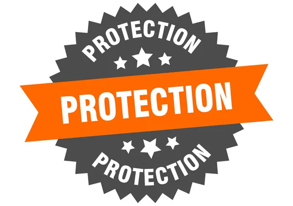 Señal de protección. protección etiqueta de banda circular. pegatina de protección redonda — Vector de stock