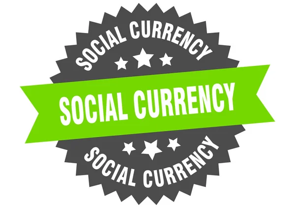 Signo de moneda social. etiqueta de banda circular moneda social. pegatina redonda moneda social — Vector de stock