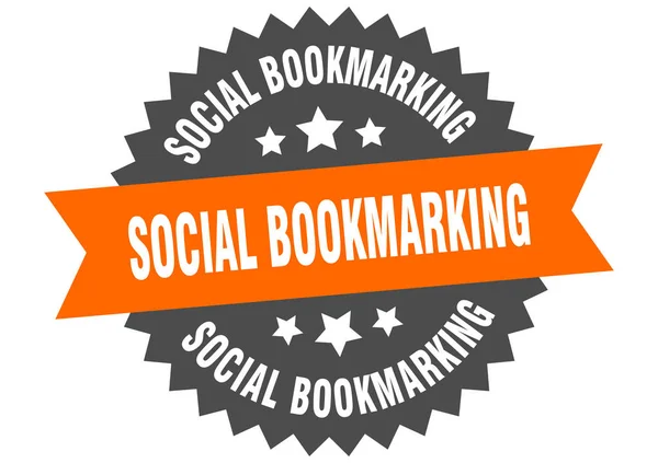 Sociaal bladwijzer. social bookmarking circulaire band label. ronde social bookmarking sticker — Stockvector