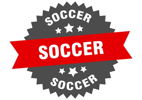 Fußballzeichen. Fußball-Kreisklasse. Runde Fußball-Sticker — Stockvektor