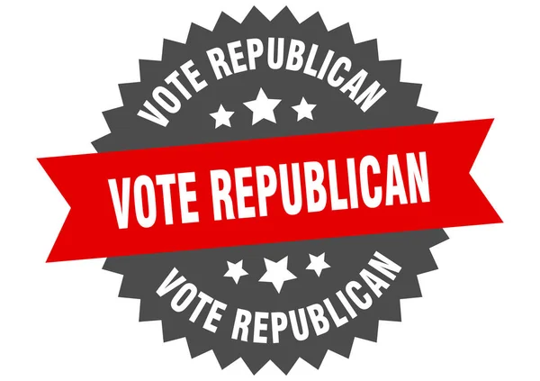 Stimmen Sie republikanisch ab. Wählen Sie das republikanische Kreisband-Label. Runde Abstimmung republikanischer Aufkleber — Stockvektor