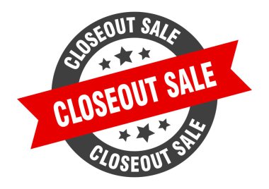 closeout sale sign. closeout sale round ribbon sticker. closeout sale tag clipart
