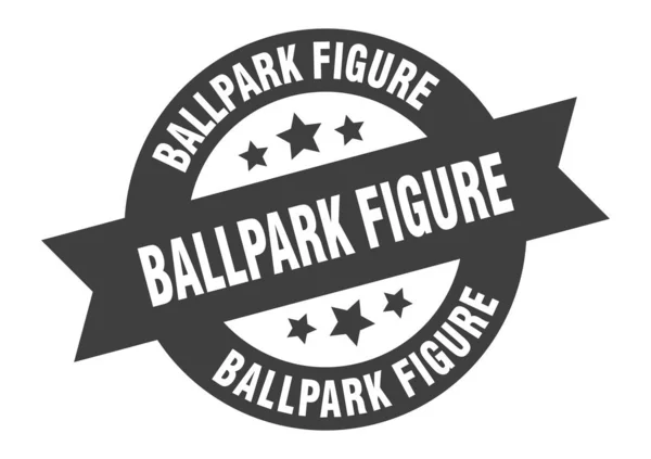 Ein Zeichen für die Zukunft. Ballpark Figur runden Band Aufkleber. Ballpark-Kennzeichnung — Stockvektor