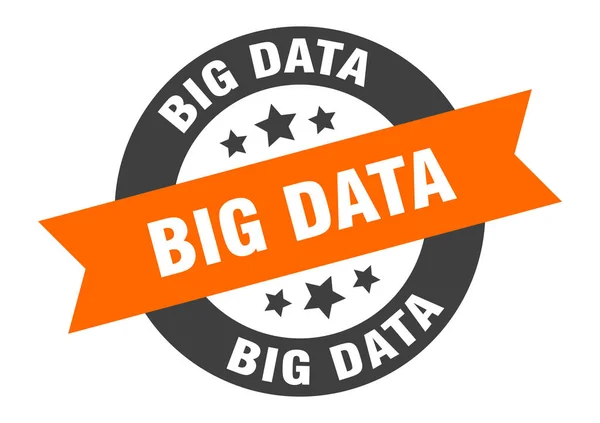 Sinal de Big Data. big data adesivo fita redonda. etiqueta de big data — Vetor de Stock