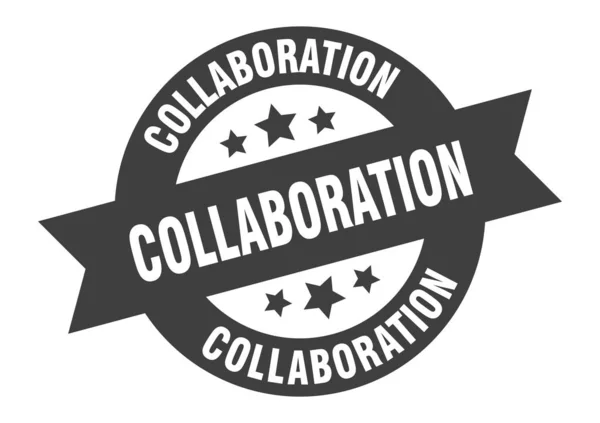 Collaboration sign. collaboration round ribbon sticker. collaboration tag — Stock Vector