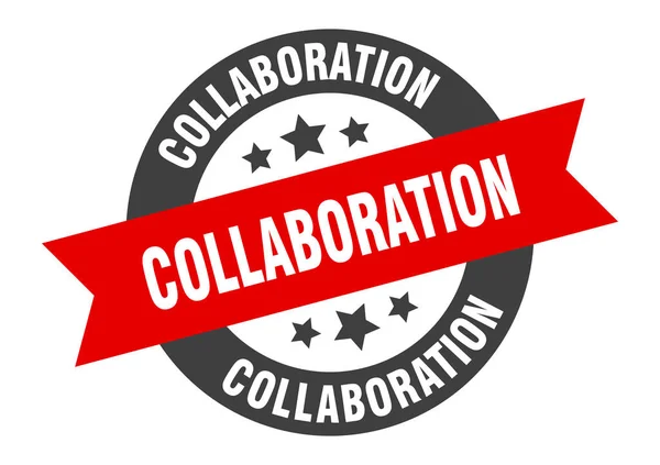 Collaboration sign. collaboration round ribbon sticker. collaboration tag — 스톡 벡터