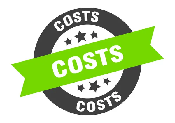 Firma de costos. cuesta pegatina de cinta redonda. etiqueta de costes — Vector de stock
