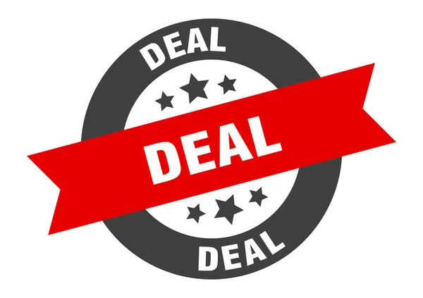Deal sign. deal round ribbon sticker. deal tag — Stock vektor