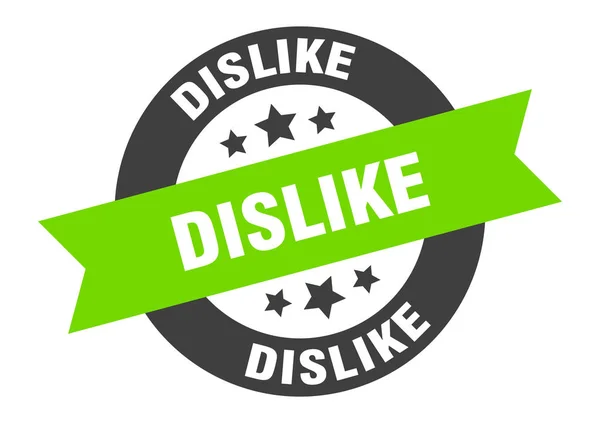 Dislike sign. dislike round ribbon sticker. dislike tag — ストックベクタ