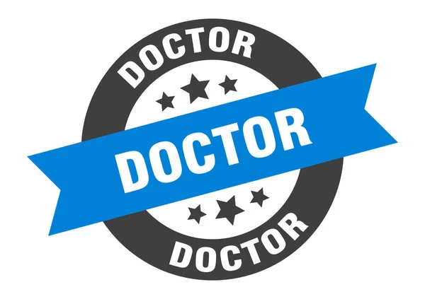 Doctor sign. doctor round ribbon sticker. doctor tag — Stock Vector
