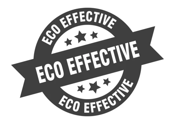 Sinal de eco eficaz. etiqueta redonda eficaz eco da fita. etiqueta eco eficaz — Vetor de Stock