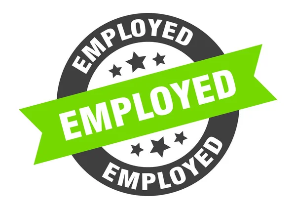 Employed sign. employed round ribbon sticker. employed tag — Stock Vector