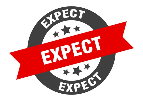 Expect sign. expect round ribbon sticker. expect tag — Stock Vector