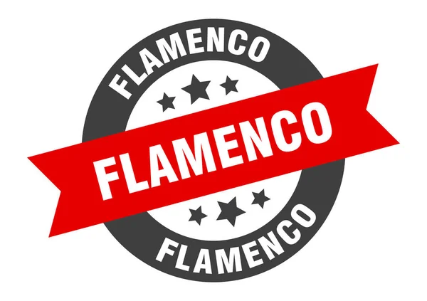Signo flamenco. pegatina de cinta redonda flamenca. etiqueta flamenca — Archivo Imágenes Vectoriales