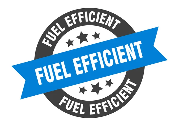 Señal de eficiencia de combustible. etiqueta engomada de cinta redonda de bajo consumo. etiqueta de ahorro de combustible — Archivo Imágenes Vectoriales
