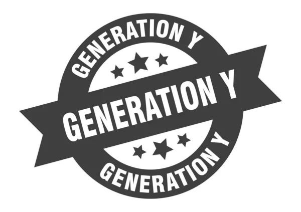 Знак поколения Y. Поколение и круглая ленточка. Поколение Y — стоковый вектор