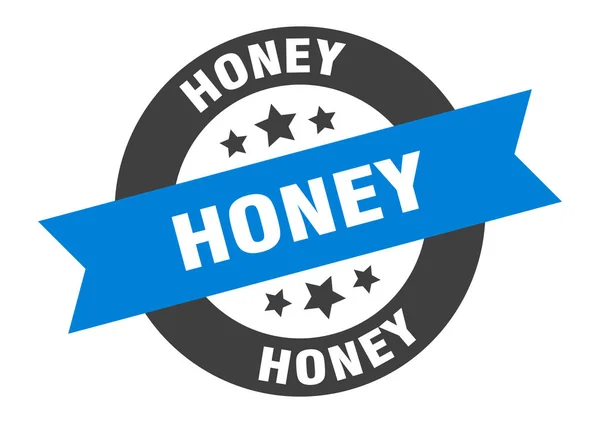 Honing teken. honing rond lint sticker. Honingmerk — Stockvector