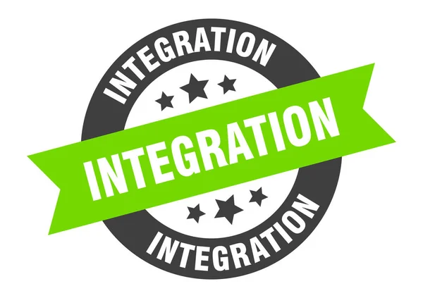 Integreringsskylt. klistermärke för integrationsrunda. Integrationsmärkning — Stock vektor