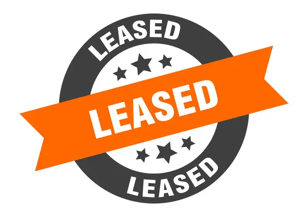 Leased sign. leased round ribbon sticker. leased tag — 스톡 벡터