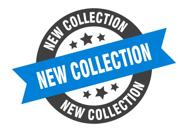 Νέα πινακίδα συλλογής. νέα συλλογή στρογγυλό αυτοκόλλητο κορδέλα. νέα ετικέτα συλλογής — Διανυσματικό Αρχείο