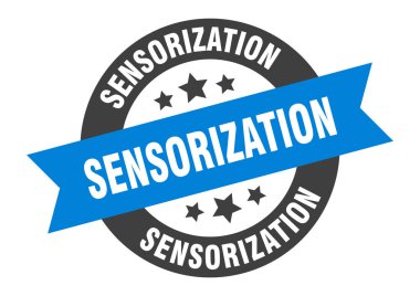 sensorization sign. sensorization round ribbon sticker. sensorization tag