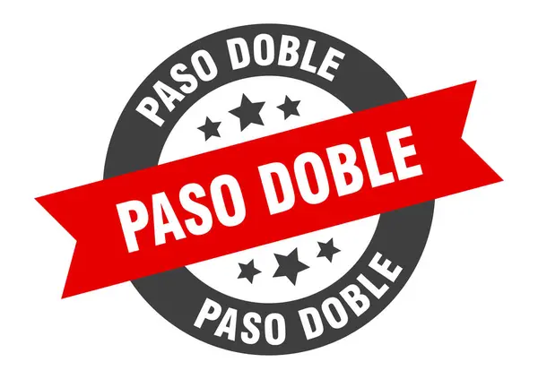 Paso doble signo. paso doble cinta redonda pegatina. paso doble etiqueta — Vector de stock