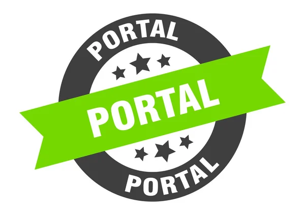 Portaal teken. portaal ronde lint sticker. portaal tag — Stockvector