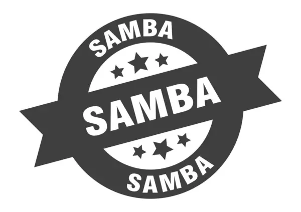 Signo de samba. pegatina de cinta redonda de samba. samba tag — Archivo Imágenes Vectoriales