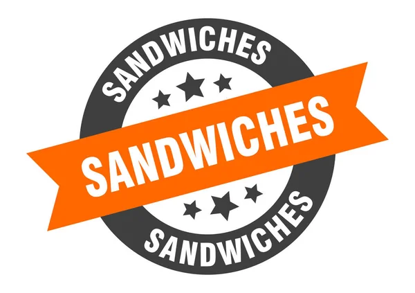 Signo de sándwiches. sándwiches pegatina cinta redonda. etiqueta sándwiches — Vector de stock