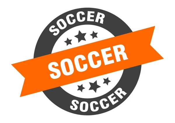 Футбольный знак. круглая наклейка на футбол. футбольный жетон — стоковый вектор